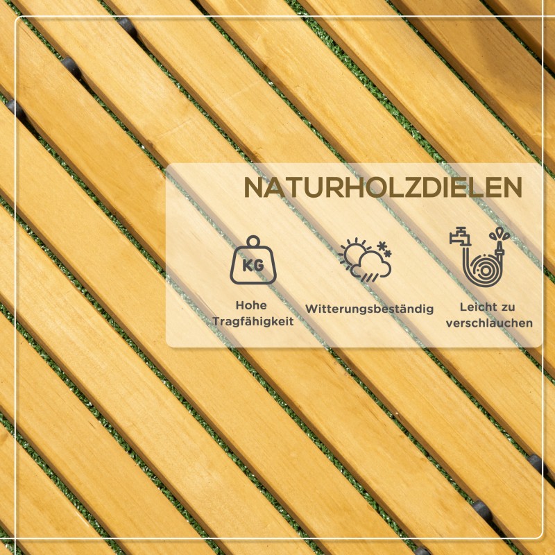 Rullattava puinen puutarhapolku kuusesta 185 x 60 cm keltainen