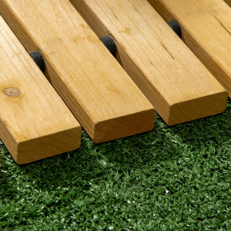 Rullattava puinen puutarhapolku kuusesta 185 x 60 cm keltainen