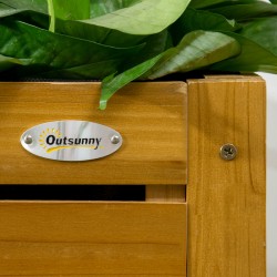 Korkea viljelylaatikko taittuvalla työtasolla, lakattu kuusipuu, ruskea, 64 x 63 x 74,5 cm