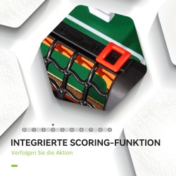 Jalkapallopelipöytä nuorille ja aikuisille, MDF ja metalli, 118 x 104 x 69 cm, 2 palloa, ruskea/musta