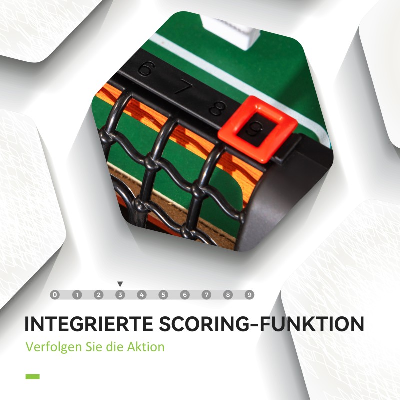 Jalkapallopelipöytä nuorille ja aikuisille, MDF ja metalli, 118 x 104 x 69 cm, 2 palloa, ruskea/musta