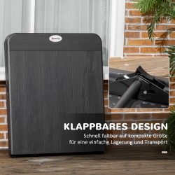 Ulkopöytä 6 hengelle, teräs/HDPE, taittuva, 180 x 75,5 x 73 cm, tummanharmaa