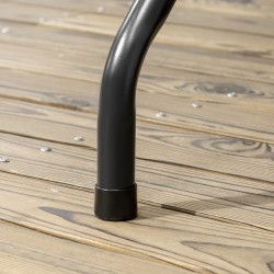 Ulkopöytä 6 hengelle, teräs/HDPE, taittuva, 180 x 75,5 x 73 cm, tummanharmaa