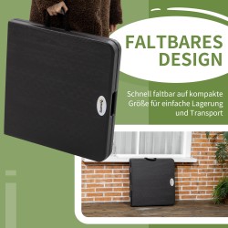 Ulkopöytä 4 hengelle, taitettava ja korkeussäädettävä HDPE, 118 x 60 x 74 cm, harmaa/musta