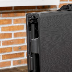 Ulkopöytä 4 hengelle, taitettava ja korkeussäädettävä HDPE, 118 x 60 x 74 cm, harmaa/musta