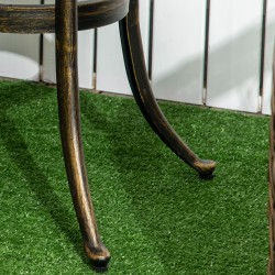 Pihapöytä / sivupöytä ulkokäyttöön alumiinia Ø60 x 52,5 cm pronssi 60 kg kantavuus