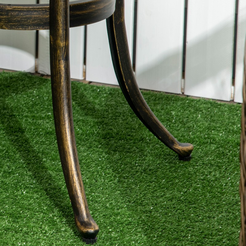 Pihapöytä / sivupöytä ulkokäyttöön alumiinia Ø60 x 52,5 cm pronssi 60 kg kantavuus