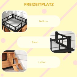 Koirankoti kattoterassilla ulkokäyttöön, kuusipuu, säänkestävä, 121 x 77 x 78 cm, musta/keltainen