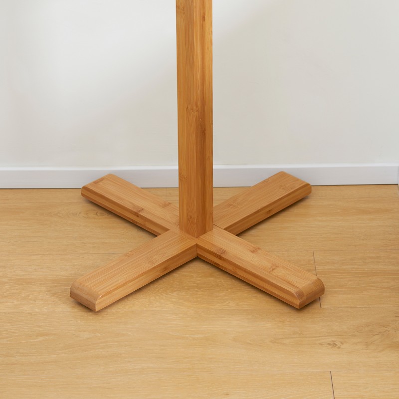 Naulakko 8 koukkua bambu lattiamalli 49,5 x 49,5 x 178 cm luonnonvärinen