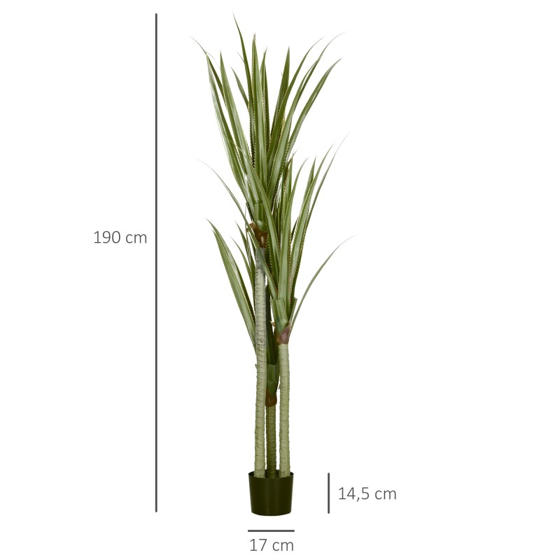 Tekokasvi yucca ruukussa 190 cm, PEVA-muovi, smaragdinvihreä