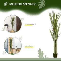 Tekokasvi yucca ruukussa 190 cm, PEVA-muovi, smaragdinvihreä