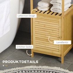 Kylpyhuonekaappi bambusta 33 x 36,5 x 67 cm, luonnonpuu