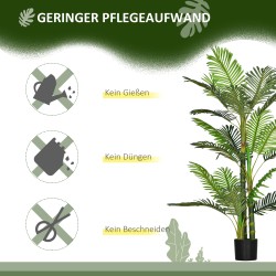 Keinotekoinen arekapalmu ruukussa 150 cm, vihreä/musta