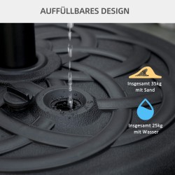 Puutarjavarjon jalusta täytettävä muovi/metalli Ø56 x 30,5 cm musta