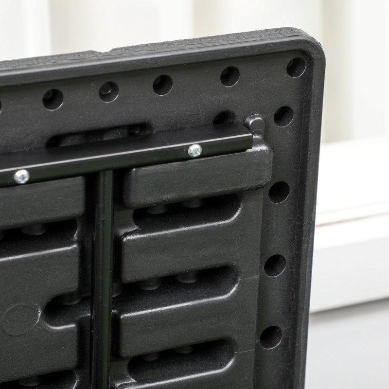 Ulkosäilytyslaatikko 366 L puuta jäljittelevä PE-muovi musta pyörillä ja kahvoilla