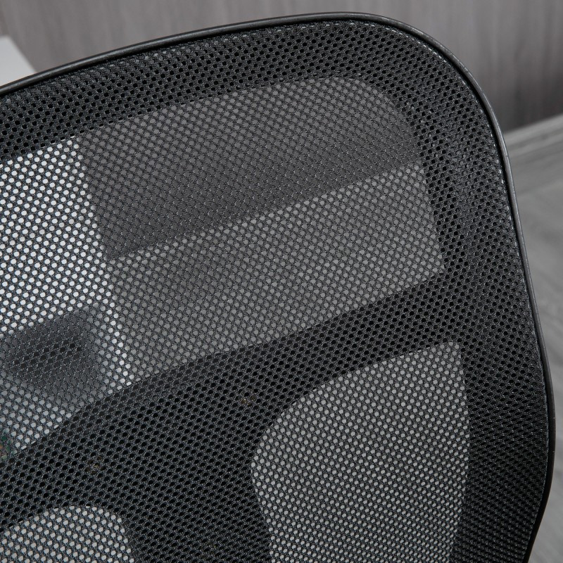 Ergonominen työ- ja piirustustuoli jalkatuella, verkkoselkänoja, säädettävä korkeus 59x59x95–115 cm, musta