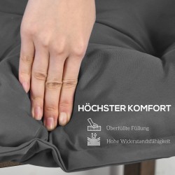 Istuintyyny penkille 100x40 cm, 10 cm paksu, polyesteri, tummanharmaa