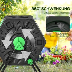 Kompostori ulkokäyttöön, pyörivä rumpumalli, teräs ja muovi, 65 l, vihreä/musta