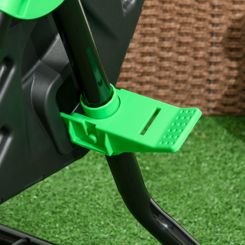 Kompostori ulkokäyttöön, pyörivä rumpumalli, teräs ja muovi, 65 l, vihreä/musta