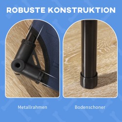 Ulkokäyttöön soveltuva koiranpeti katoksella, metallirunko, 61 x 46 x 62 cm, sininen/musta