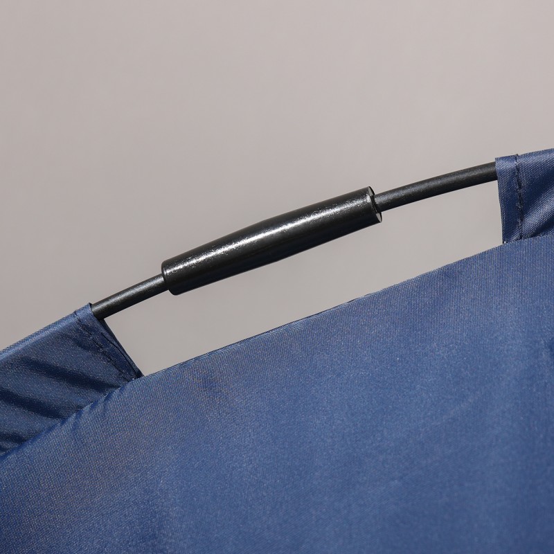 Ulkokäyttöön soveltuva koiranpeti katoksella, metallirunko, 61 x 46 x 62 cm, sininen/musta