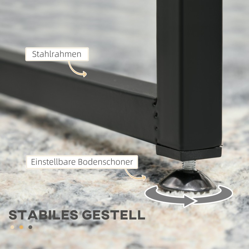 Sohvapöytäsetti 2 kpl, karkaistu lasi ja jauhemaalattu teräs, suorakaide, musta ja läpinäkyvä