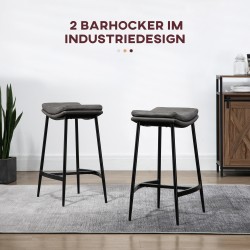 Baarijakkara 2 kpl, mikrokuituistuin, teräsrunko, 120 kg, harmaa/musta