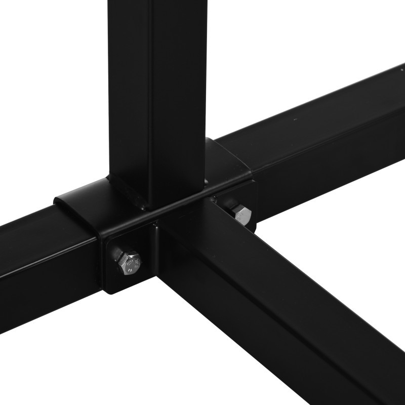 Kajakkiteline kahdelle kajakille/SUP-laudalle, säädettävä teräsrunko 144–180 cm, musta