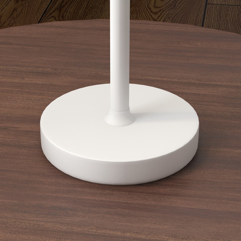 Ladattava LED-pöytävalaisin kosketuskytkimellä, 3 valonsävyä, metalli, valkoinen