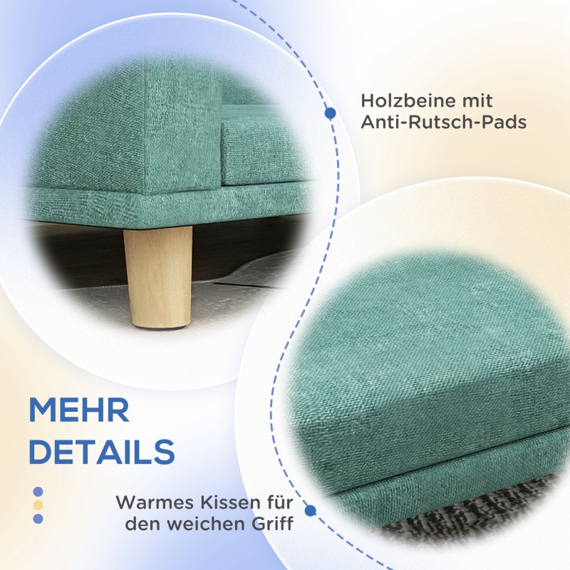 Koiransohva lemmikkisohva, puurunko, 98 x 67 x 25 cm, vihreä