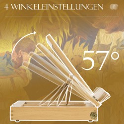 Pöytämallinen maalausteline vetolaatikolla, 3 lokeroa, säädettävä, massiivipyökki, natur