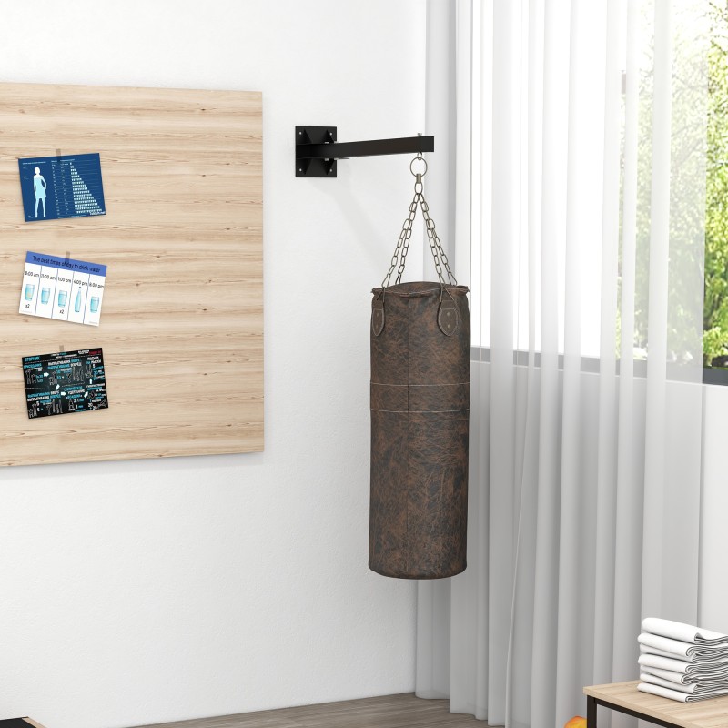 Nyrkkeilysäkin seinäteline, 9 säädettävää kulmaa, teräs, kantavuus 100 kg, musta