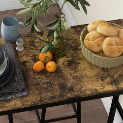 Baaripöytä ja 2 barjakkaraa, teollinen tyyli, MDF ja teräs, 3-osainen setti, ruskea/musta