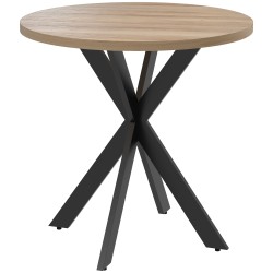 Pyöreä ruokapöytä keittiöön 2 4 hengelle MDF teräs 75 x 75 cm ruskea musta