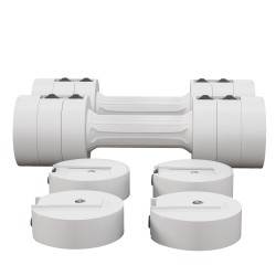 Säädettävä käsipainosetti koko kehon harjoitteluun 2 x 2 5 kg valkoinen muovi teräs