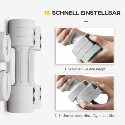 Säädettävä käsipainosetti koko kehon harjoitteluun 2 x 2,5 kg valkoinen muovi/teräs