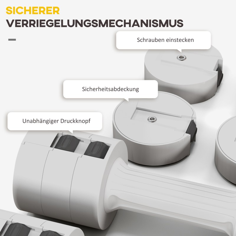 Säädettävä käsipainosetti koko kehon harjoitteluun 2 x 2,5 kg valkoinen muovi/teräs