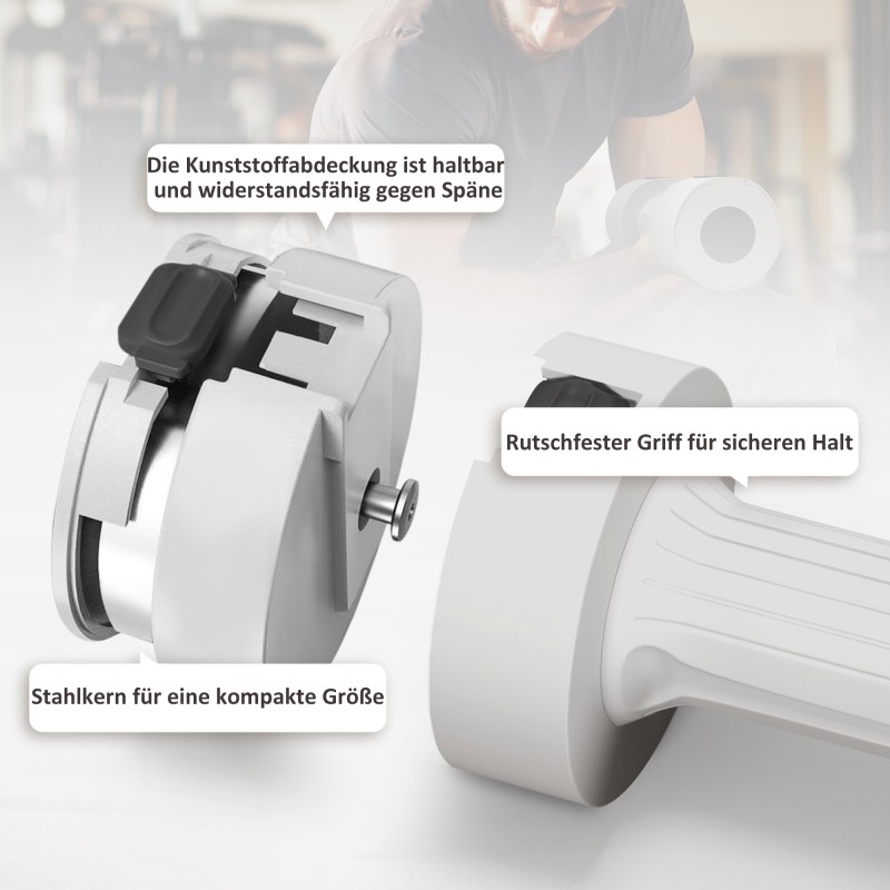 Säädettävä käsipainosetti koko kehon harjoitteluun 2 x 2,5 kg valkoinen muovi/teräs