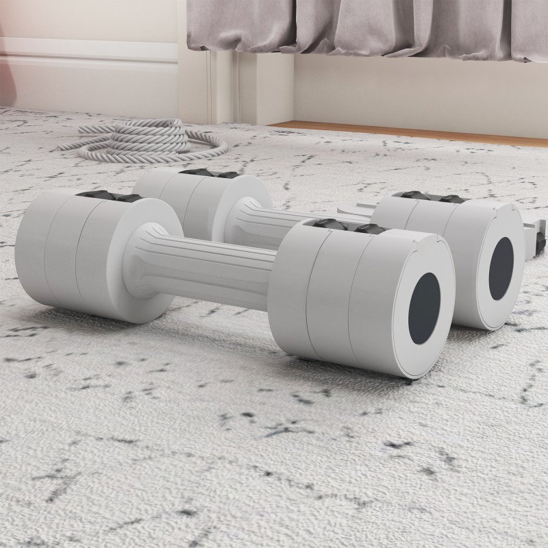 Säädettävä käsipainosetti koko kehon harjoitteluun 2 x 2,5 kg valkoinen muovi/teräs