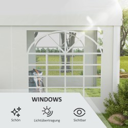 Sivuseinä juhlatelttaan ja paviljonkiin, vedenpitävä PE, 6 x 2 m, valkoinen