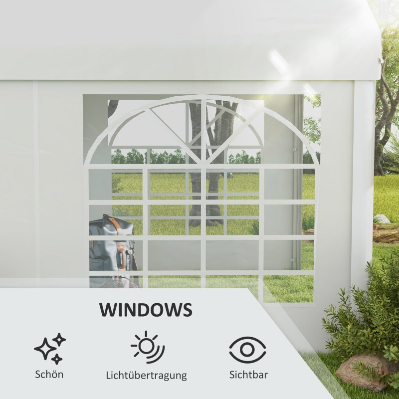 Sivuseinä juhlatelttaan ja paviljonkiin, vedenpitävä PE, 6 x 2 m, valkoinen