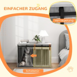 Koiran sisähäkki liukuovella lastulevyä ja terästä 98 x 58 x 61 cm harmaa