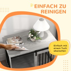 Koiran sisähäkki liukuovella lastulevyä ja terästä 98 x 58 x 61 cm harmaa