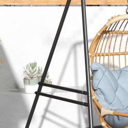 Riippuistuimen teline terästä, sisä- ja ulkokäyttöön, 178 x 143 x 180 cm, 150 kg, musta