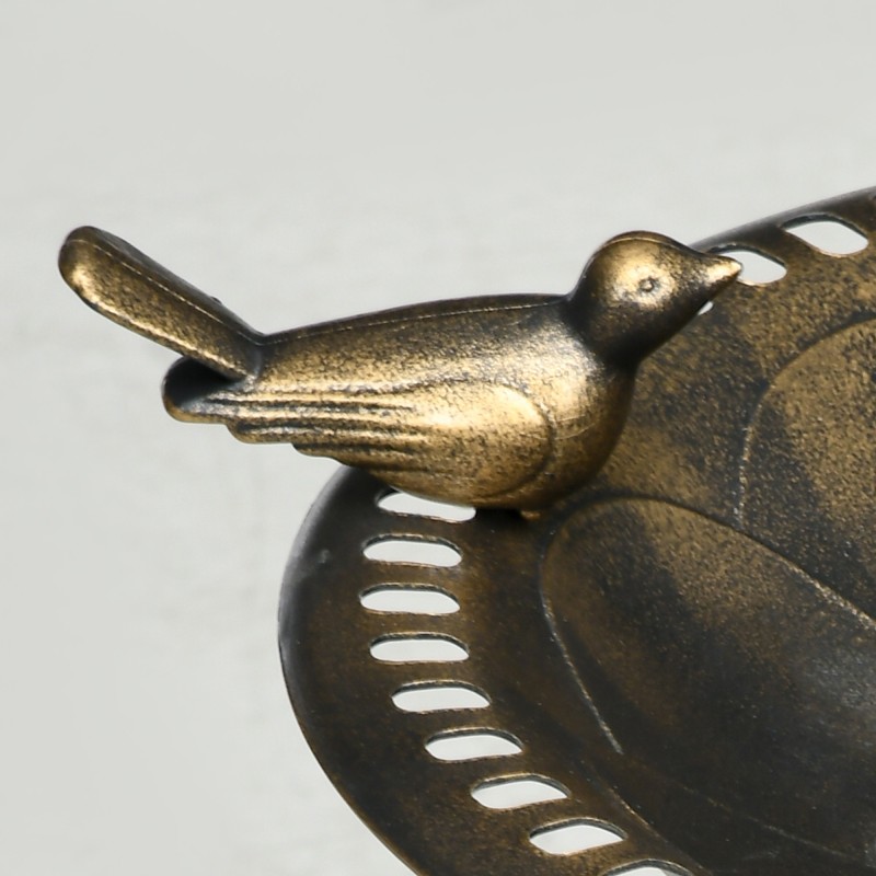 Lintukylpy puutarhaan, 2 allasta, polypropeeni, Ø50 x 72 cm, pronssi