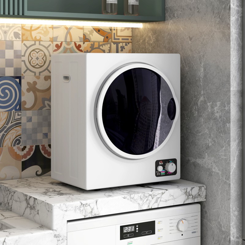 Kompakti kuivausrumpu 4 kg, 4 ohjelmaa, 2 lämpötasoa, sterilointi 65 °C, 850 W, valkoinen