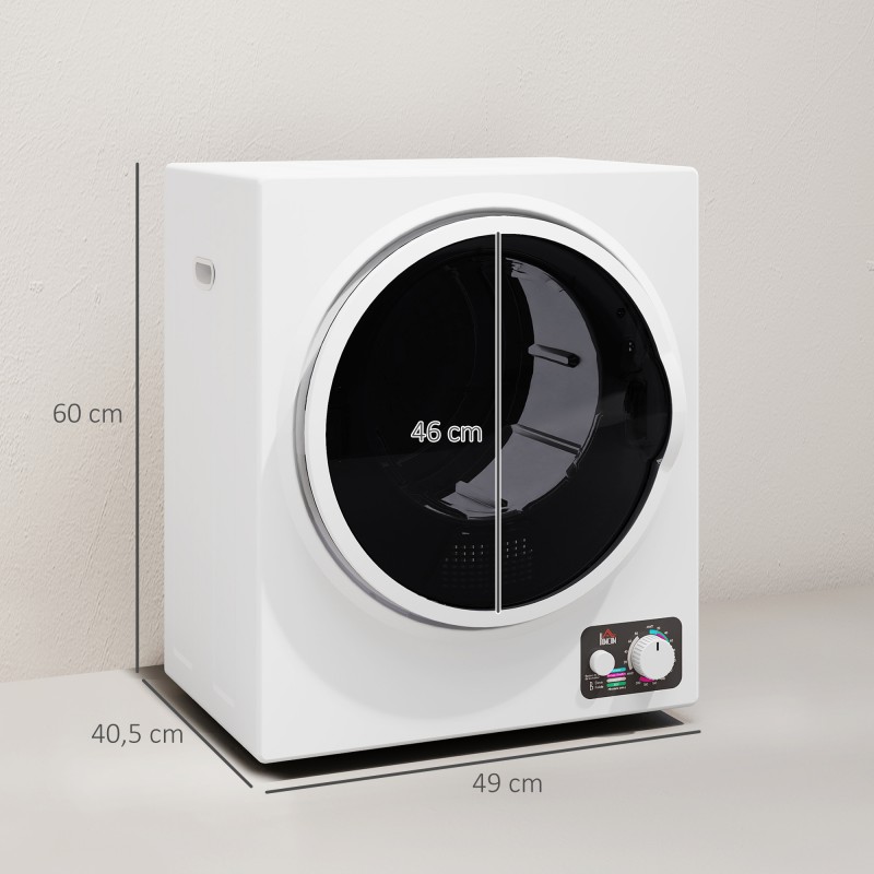 Kompakti kuivausrumpu 4 kg, 4 ohjelmaa, 2 lämpötasoa, sterilointi 65 °C, 850 W, valkoinen