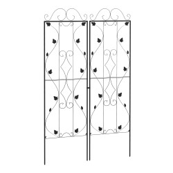 Köynnöstuki ulkokäyttöön teräs 50 x 181 cm 2 kpl musta
