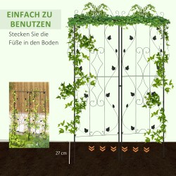 Köynnöstuki ulkokäyttöön teräs 50 x 181 cm 2 kpl musta