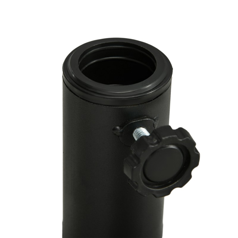 Aurinkovarjon jalusta 18 kg pyöreä betonijalusta HDPE-kuorella, Ø45 cm, musta, 32/38/48 mm varsiin